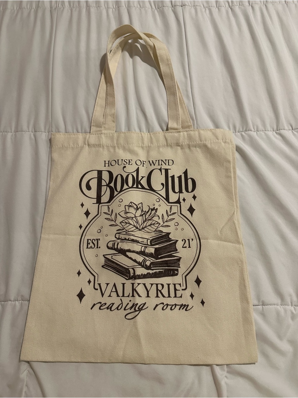 ACOTAR Valkyrie Book Club Canvas Tote Bag - Cream